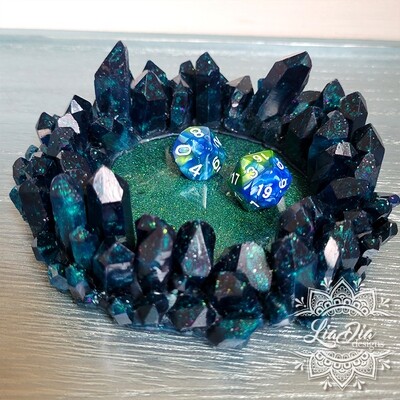 Crystal Crown Candle Ring / Dice Tray - Mythical Emerald