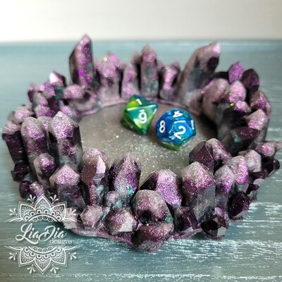 Crystal Crown Candle Ring / Dice Tray - Shimmering Tourmaline