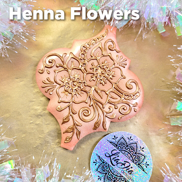 Signature Series - Henna Flowers - Hand-painted Christmas Ornaments