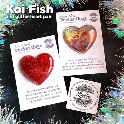 Pocket Hug Pairs - Washi Tape and Glitter Hearts - 2 Hearts per Set - 7 Design Options