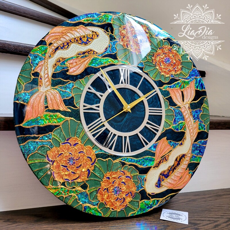 Koi Fish Pond Clock - 16&quot;