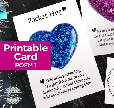 Pocket Hug Card - Printable PNG / JPG - Poem 1