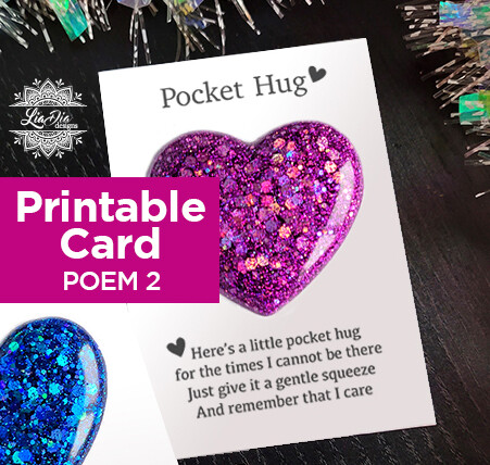 Pocket Hug Card - Printable PNG / JPG - Poem 2