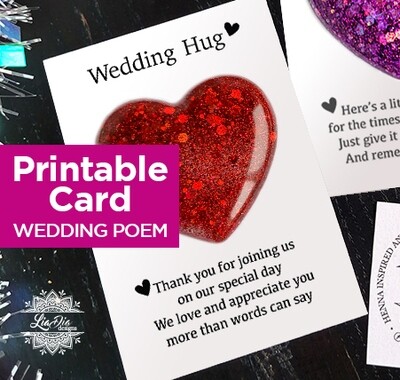 Pocket Hug Card - Printable PNG / JPG - Wedding Hug