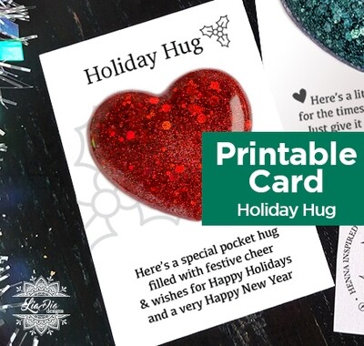 Pocket Hug Card - Printable PNG - Holiday Hug