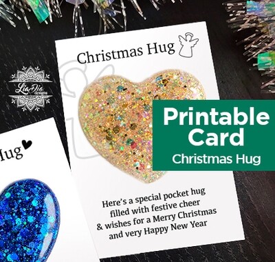 Pocket Hug Card - Printable PNG - Christmas Hug