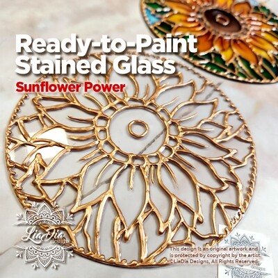 Artisan Ready-to-Paint Stained Glass Suncatcher - Sunflower Power