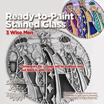 Artisan Ready-to-Paint Stained Glass Suncatcher - 3 Wise Men