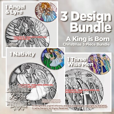 Artisan DIY Ready-to-Paint Stained Glass Christmas Suncatcher Bundle - A King Is Born