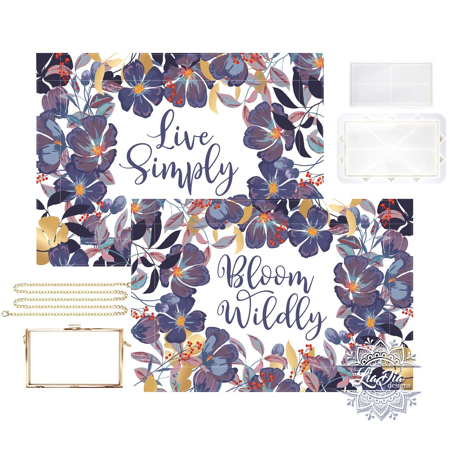 Resin Purse Template - Floral Design &amp; DIY Outline - Downloadable File