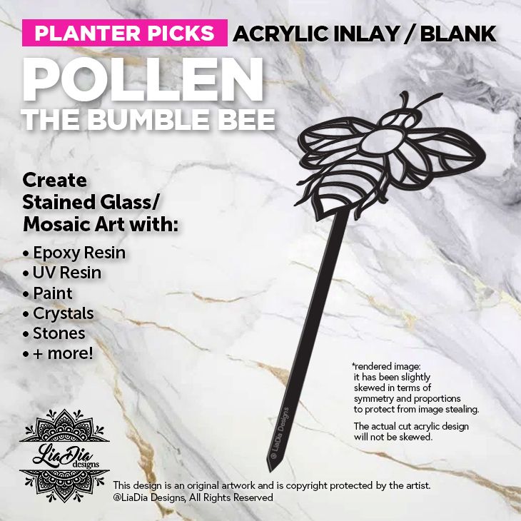 Planter Pick Silhouette - Pollen - Black Acrylic Blank