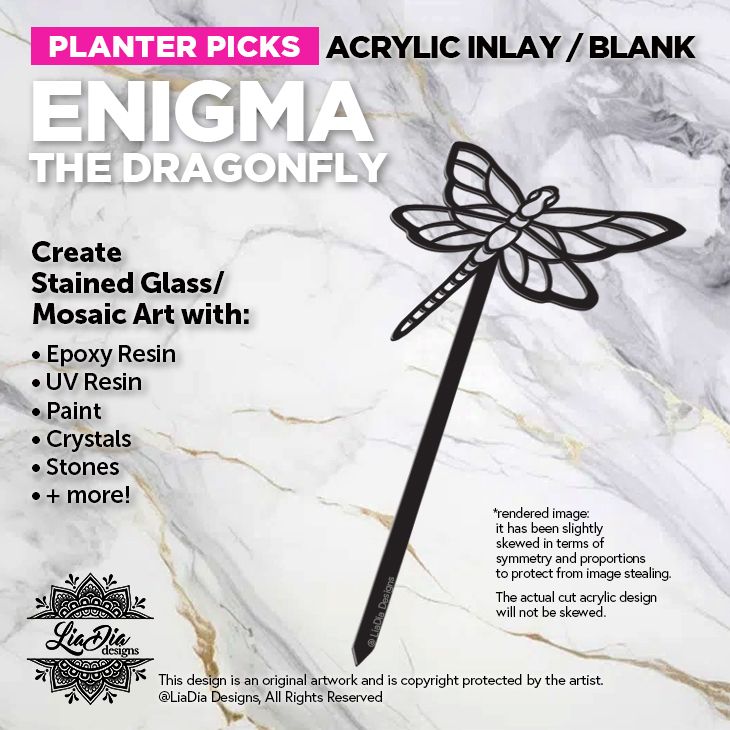 Planter Pick Silhouette - Enigma - Black Acrylic Blank