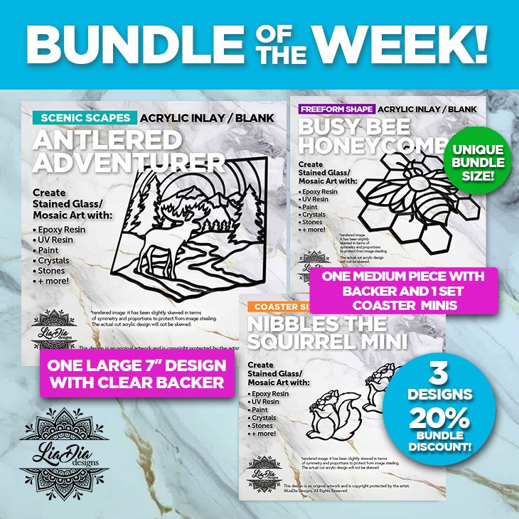 NEW! Silhouette Bundle of the Week! - 3 designs - 20% off! - Black Acrylic with Clear Backers