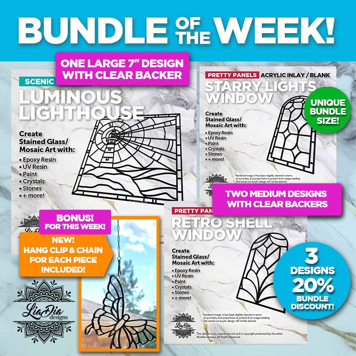 NEW! Silhouette Bundle of the Week! - 3 designs - 20% off! - Black Acrylic with Clear Backers