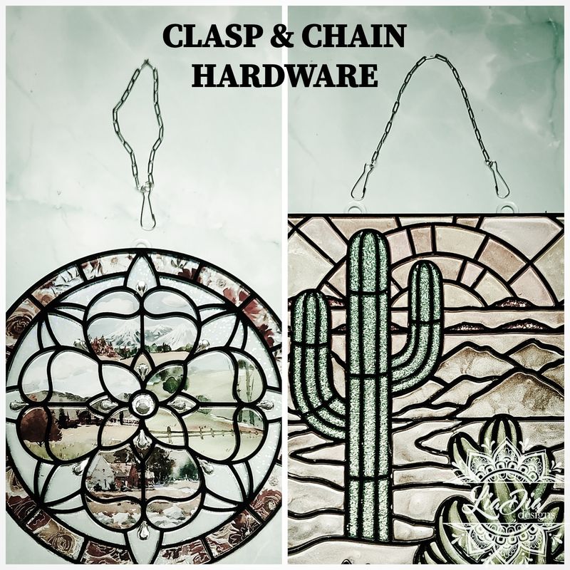 Silver Clasp and Chain Hardware for Acrylic Silhouettes with Clear Backers