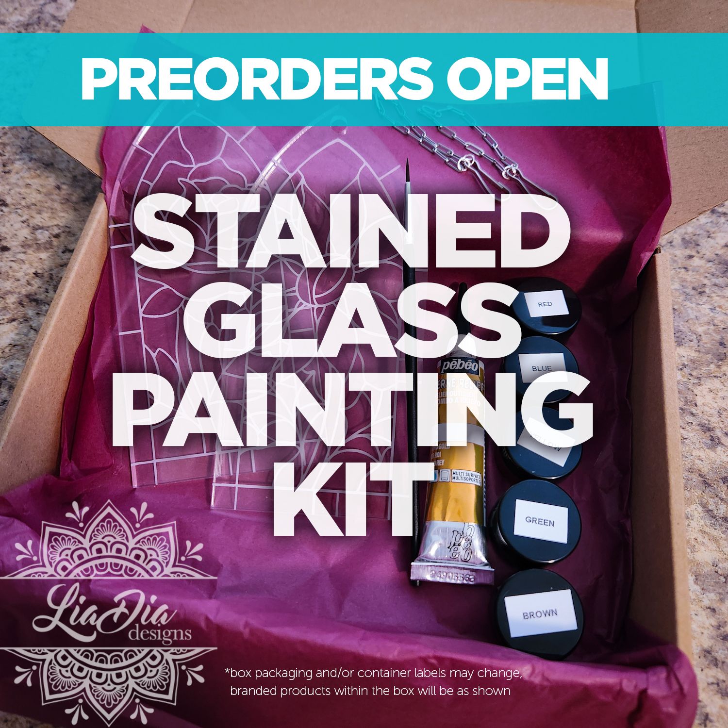 PREORDER - Stained Glass Style Suncatcher Painting Kit