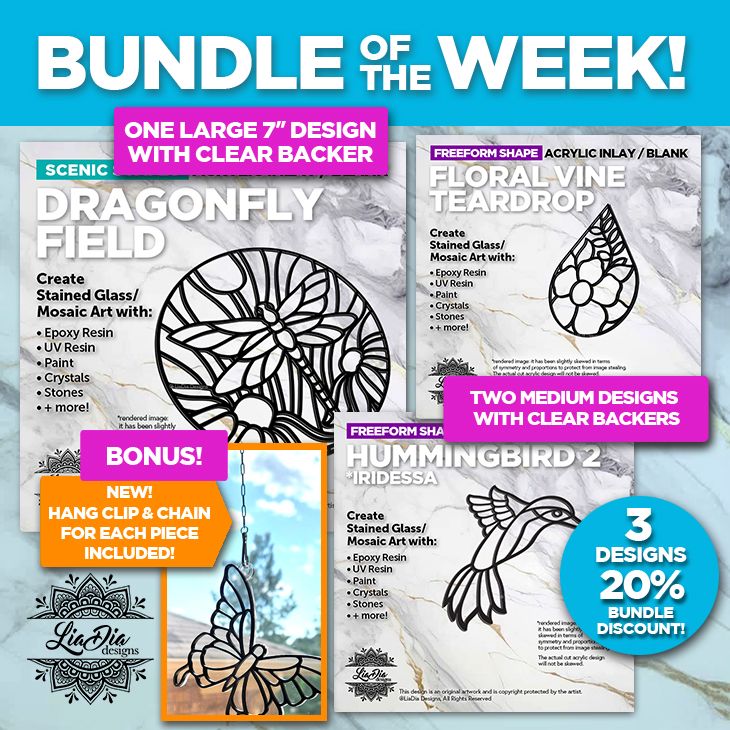 NEW! Silhouette Bundle of the Week! - 3 designs - 20% off! - Black Acrylic with Clear Backers