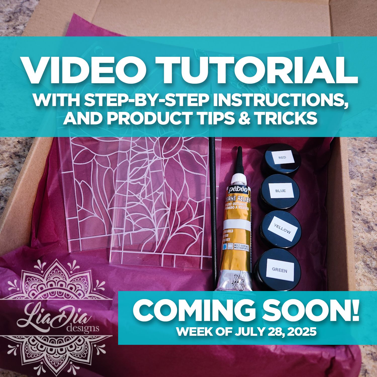 COMING SOON! - VIDEO TUTORIAL - Stained Glass Style Suncatcher Painting Kit