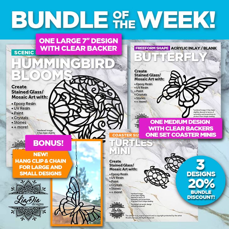 NEW! Silhouette Bundle of the Week! - 3 designs - 20% off! - Black Acrylic with Clear Backers