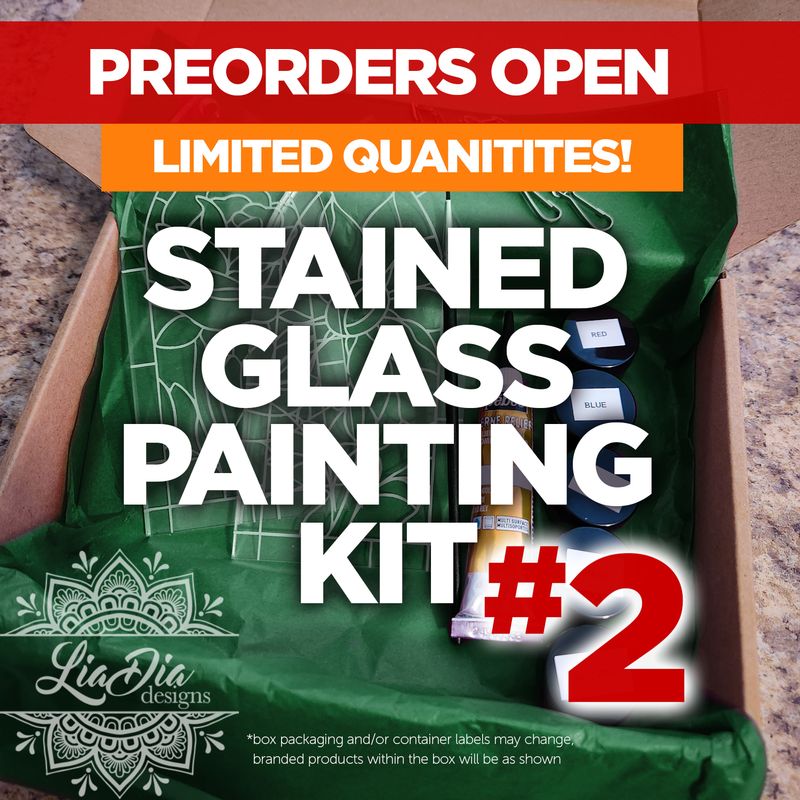 Stained Glass Style Suncatcher Painting Kit #2 - Cardinal &amp; Candle