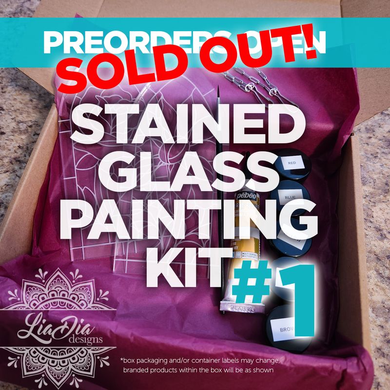 Stained Glass Style Suncatcher Painting Kit #1 - Rose &amp; Sunflower