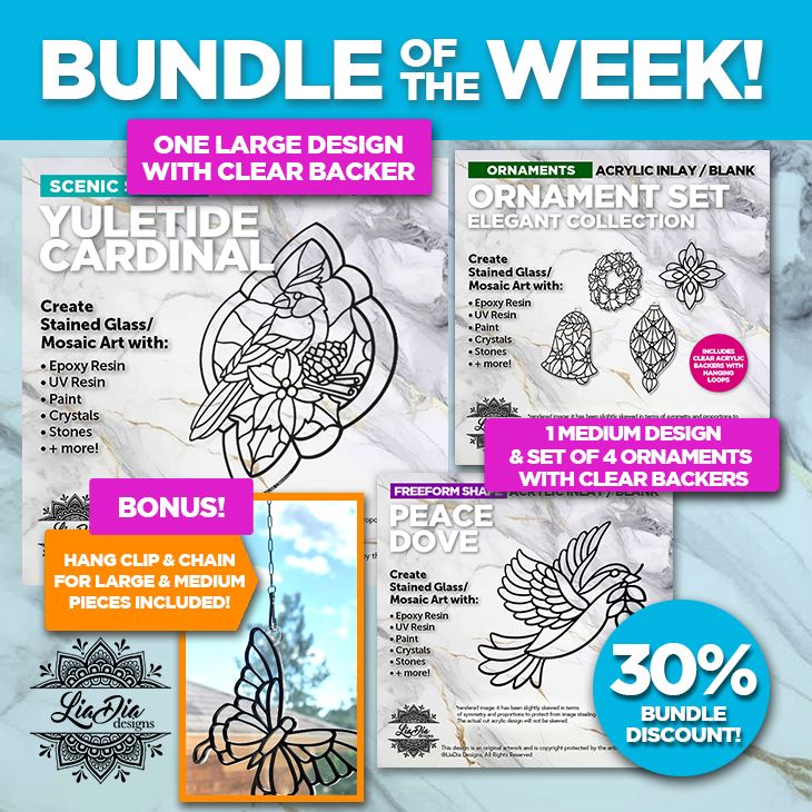 Christmas Bundle of the Week! - Over 30% off! - Black Acrylic with Clear Backers