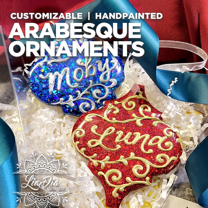 Arabesque Ornaments - Handpainted and Personalized | Epoxy Resin Ornament