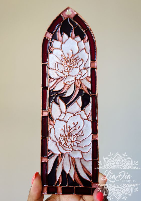 Cathedral Window #12 - Night Queen - Handpainted Stained Glass Style Painting