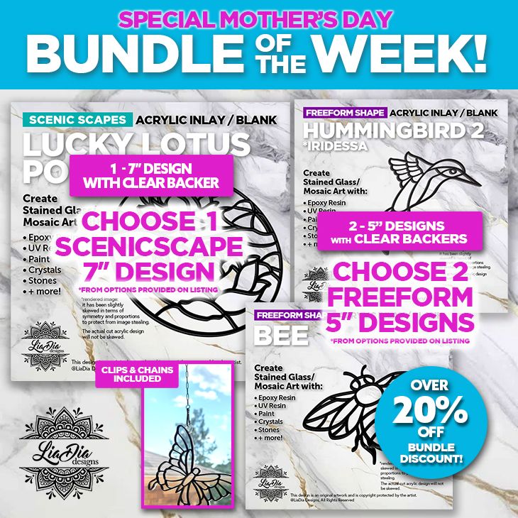 Special Mother's Day Bundle of the Week! Choose your items!  - Over 20% off!  Ready to Paint or Resin - Clear Backers Attached