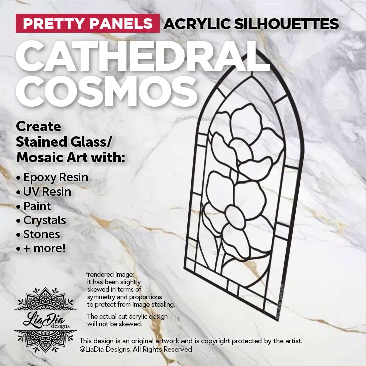 Scenic Scapes - Cathedral Cosmos - Inlay/ Silhouette  - 6.5"x3" Black Acrylic Blank