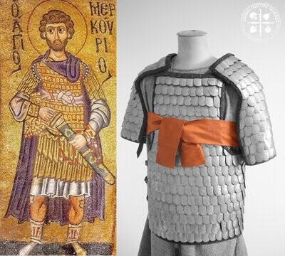 Byzantine / Rus silk fabric pectoral belt / sash - Historical reenactment
