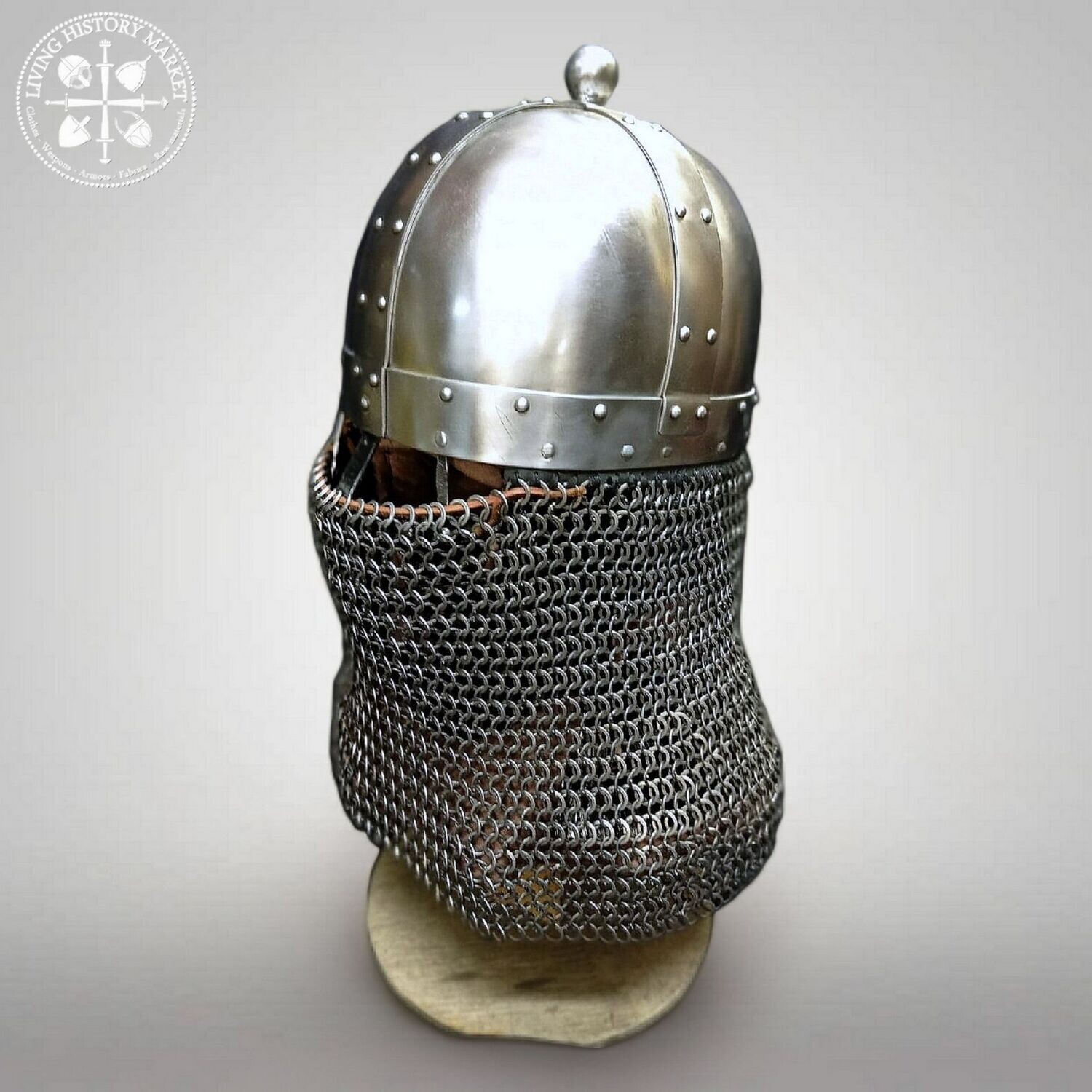 Carolingian spangenhelm helmet - Special full contact version - 8-10th century (full chainmail aventail & hidden protections included)