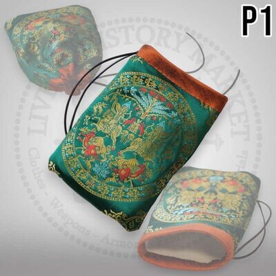 Brocade silk bag - Byzantine / Rus / Frankish / Nomadic - P1