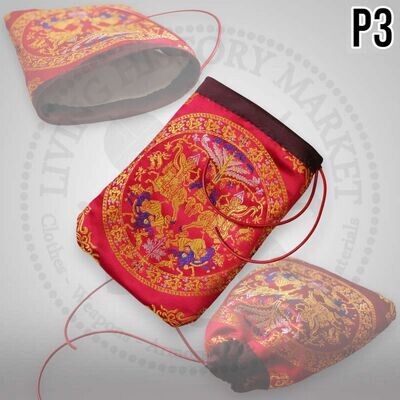 Brocade silk bag - Byzantine / Rus / Frankish / Nomadic - P3