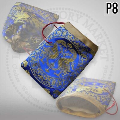 Brocade silk bag - Byzantine / Rus / Frankish / Nomadic - P8