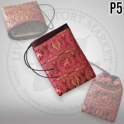 Brocade silk bag - Byzantine / Rus / Frankish / Nomadic - P5
