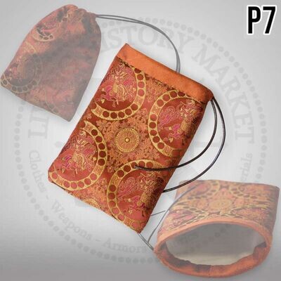 Brocade silk bag - Byzantine / Rus / Frankish / Nomadic - P7
