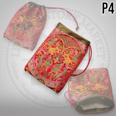 Brocade silk bag - Byzantine / Rus / Frankish / Nomadic - P4