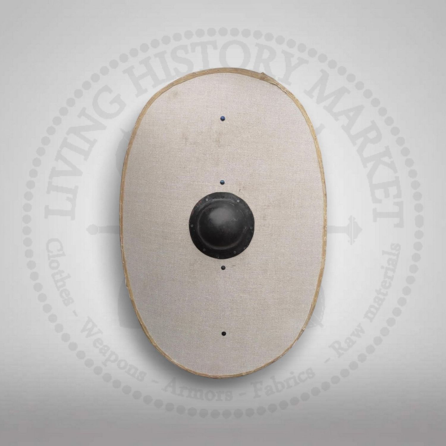 Oval curved shield with shield bosse (90x70cm)