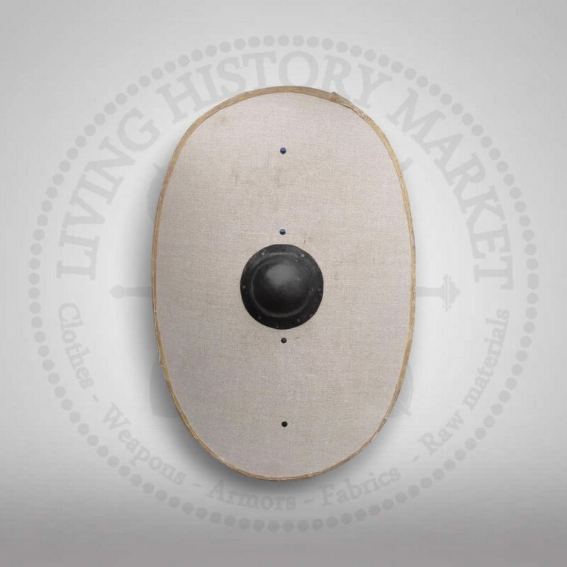 Oval curved shield with shield bosse (90x70cm)