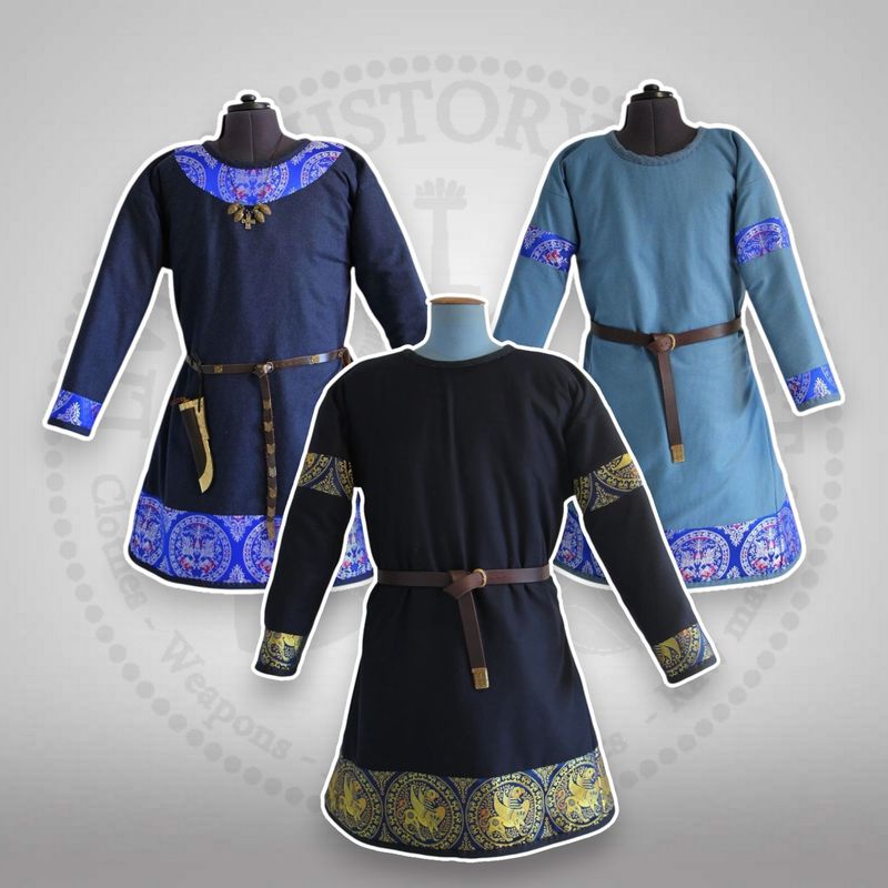 Byzantine & Rus battle tunic with silk brocade decorations