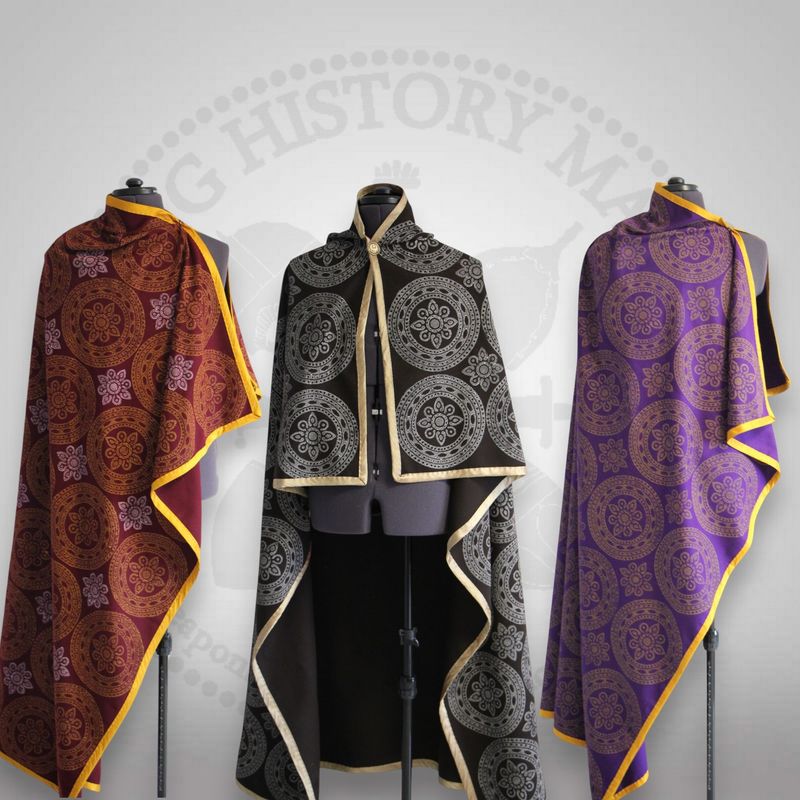 Rectangular stamped wool cape / Chernigov's patterns