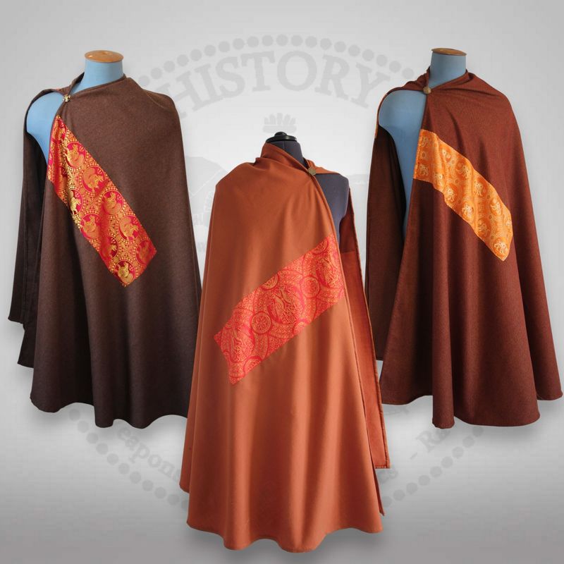 Carolingian cape with silk brocade pannel