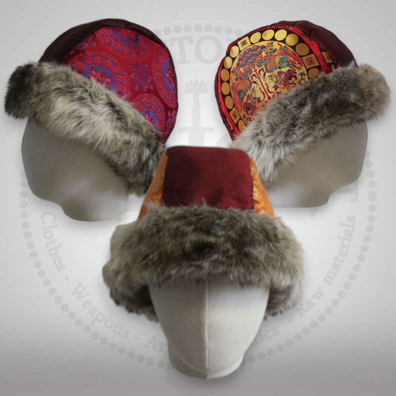 Old-Rus silk & silk brocade hat / V.1