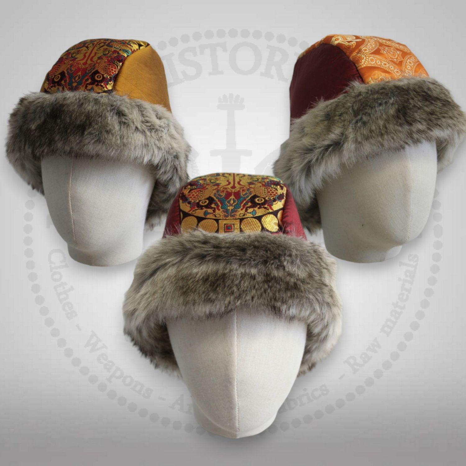 Old-Rus silk & silk brocade hat / V.2