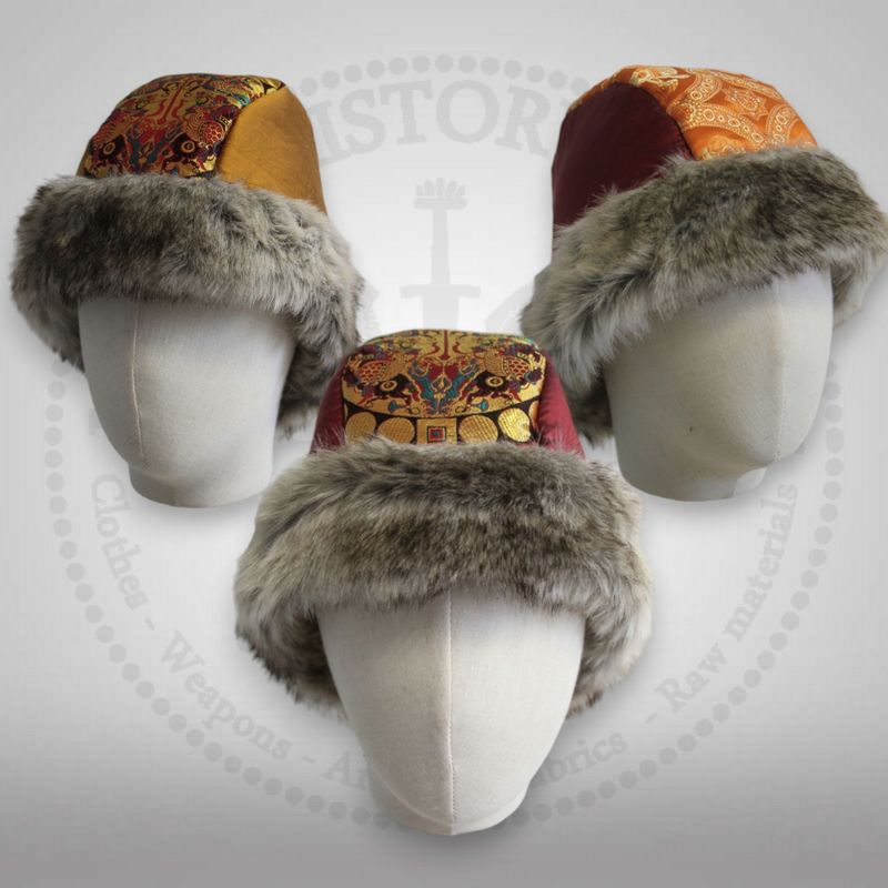 Old-Rus silk & silk brocade hat / V.2