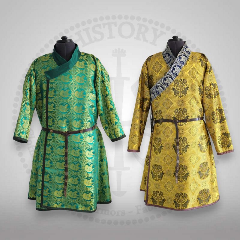 Full brocade silk asymetrical caftan