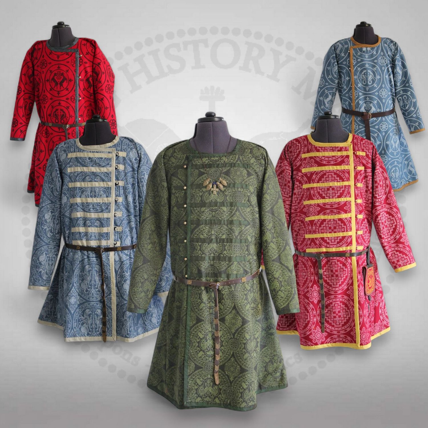 Asymetrical caftan with historical stamps (with or without pectoral stripes)