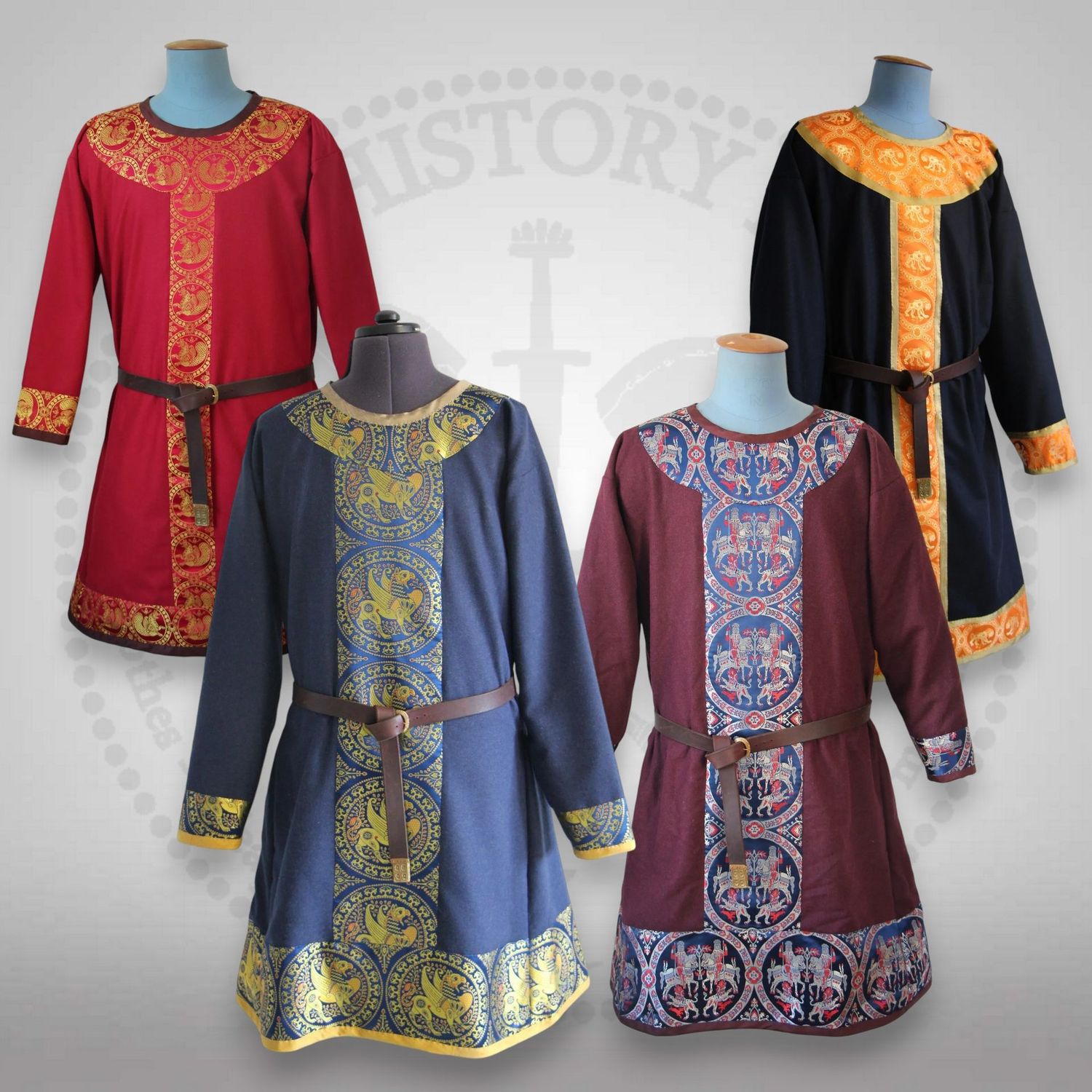 Byzantine & Carolingian wool and brocade silk tunic