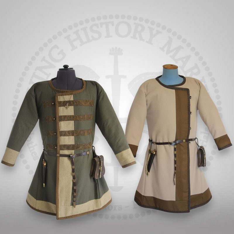 Assymetrical battle caftan with decorative stripes (and pectoral stripes)